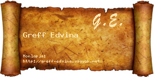 Greff Edvina névjegykártya